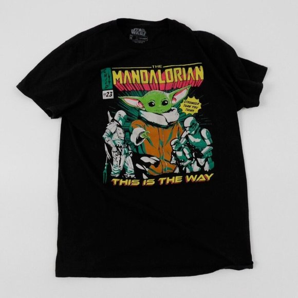 Star Wars The Mandalorian Baby Yoda This Is The Way T-Shirt Black Medium - Picture 1 of 4